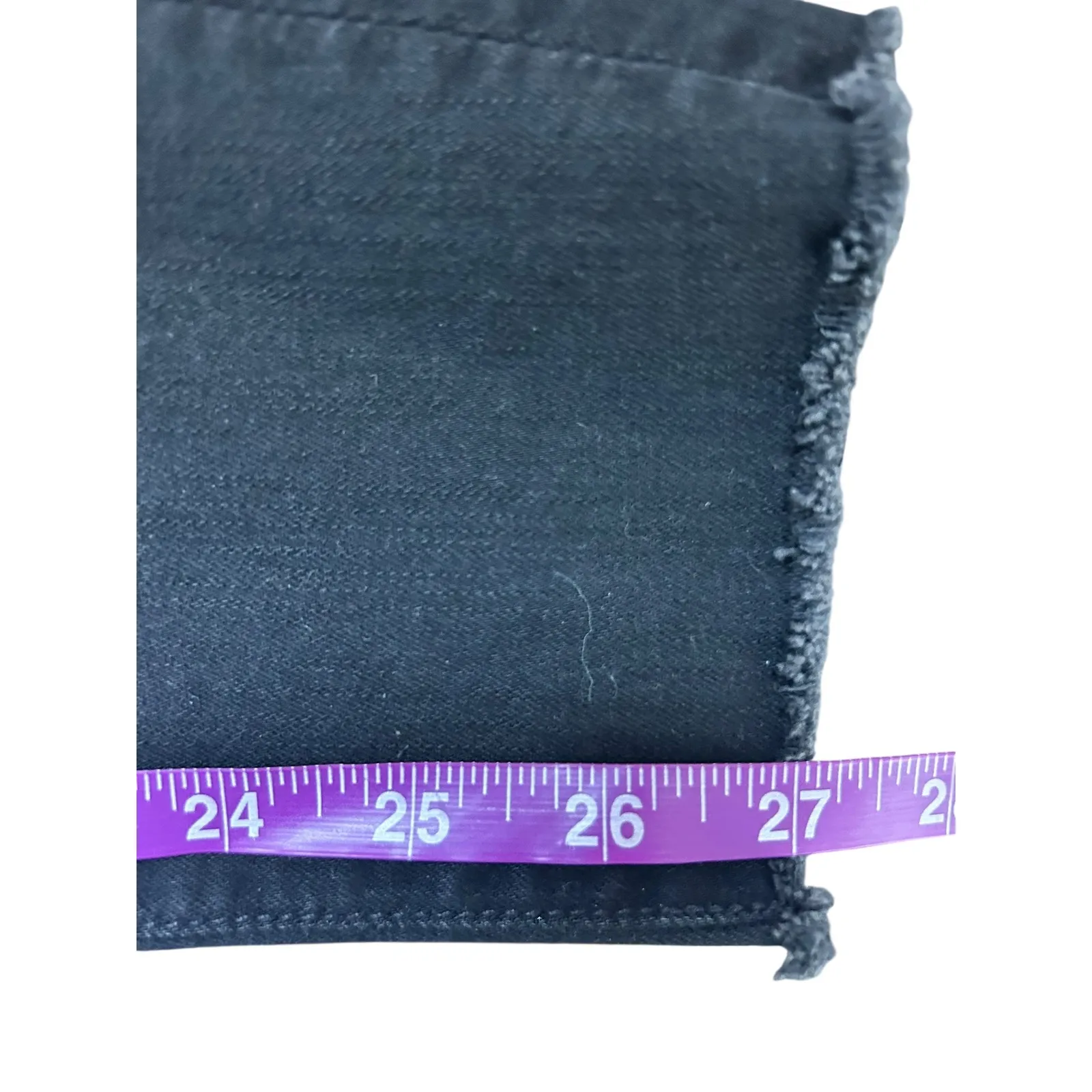 MOTHER The Pixie Ankle Fray Jeans Not Guilty Black Button Fly Distressed Size 25 - Image 7