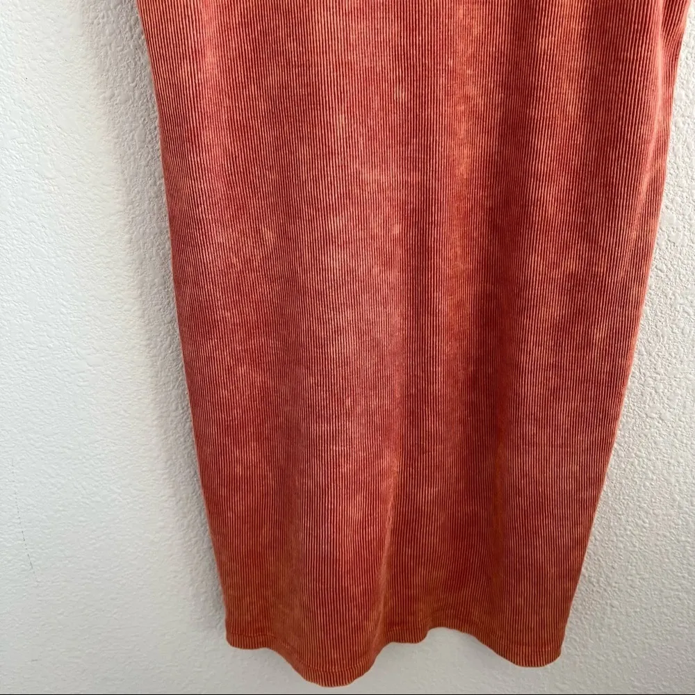 TopShop Red Orange Ribbed Tie Dye Tank Dress US 8 - Image 9