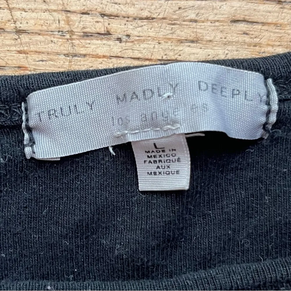 Truly Madly Deeply  Black Butterfly Cropped Tee - Image 2