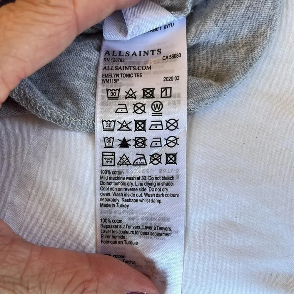 All Saints gray V neck tee.  "Emelyn tonic tee" Size XS - Image 5