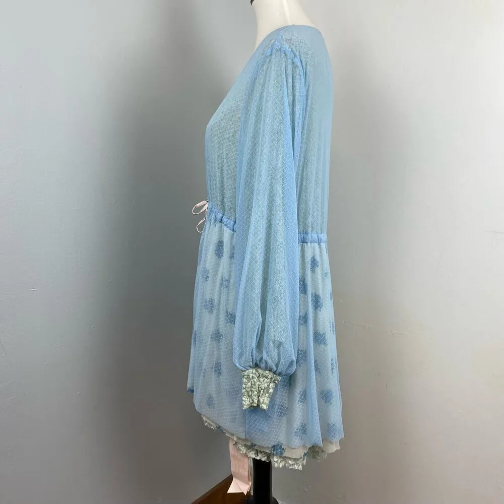 We are HAH Blue Make it a Double Reversible Lace Robe Medium Hot As Hell - Image 10