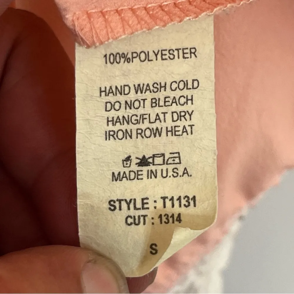 Women’s Candy Rose Peach Tank Top‎ With White Lace Trim Size Small Pink - Image 5