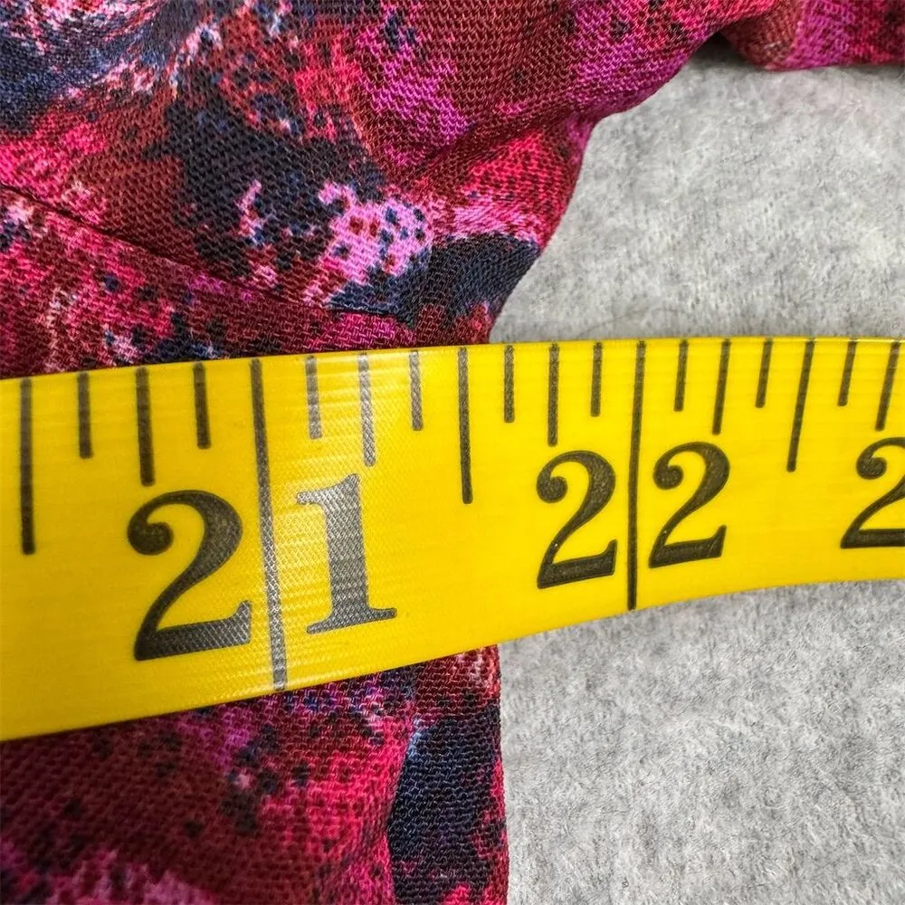 Time and Tru Women's Floral V-Neck Drop Waist Dress Size L Multicolor - Image 11