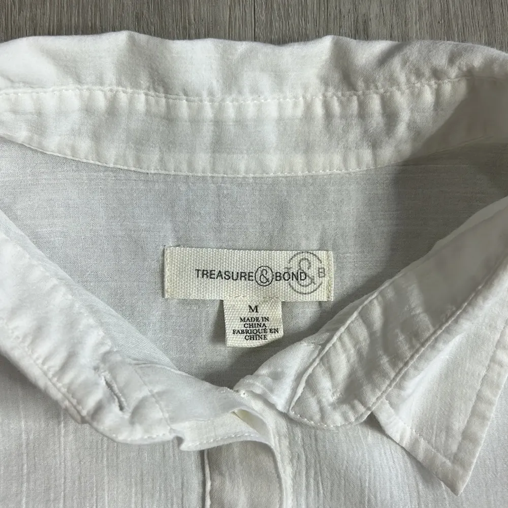 Treasure & Bond  • gauzy sheer long sleeve button down shirt - Image 10