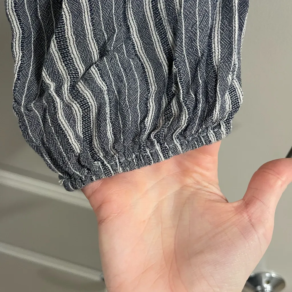 American Eagle Outfitters Blue Striped Button-Down Shirt - Image 4