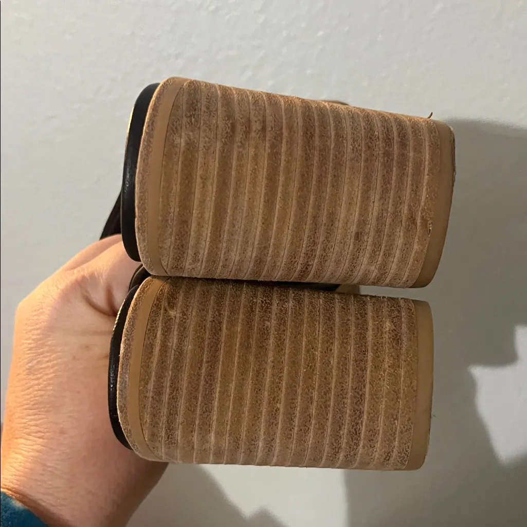 Steve Madden Women’s Cru Leather Block Heel Mule Sandal Size 6.5 Black - Image 9