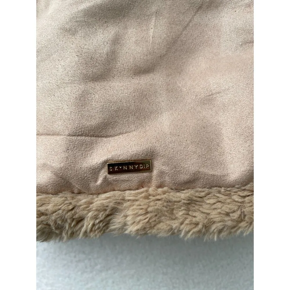 Skinny Dip Borg Trimmed Tote Bag Brown - Image 7