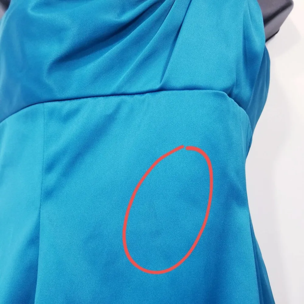 Eliza J New York Knot Sateen Sheath Teal Cocktail Dress - Image 5