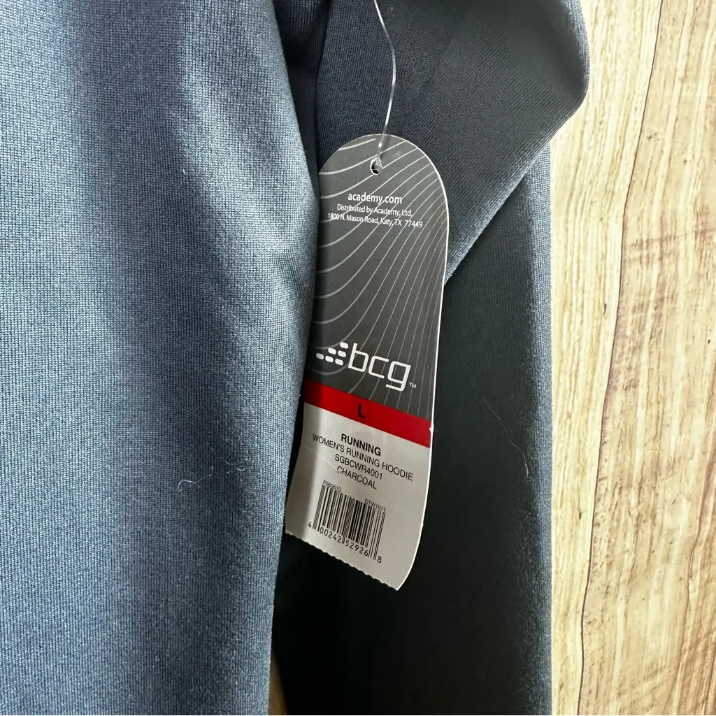 BCG Charcoal Running Hooded Shirt NWT - Image 2
