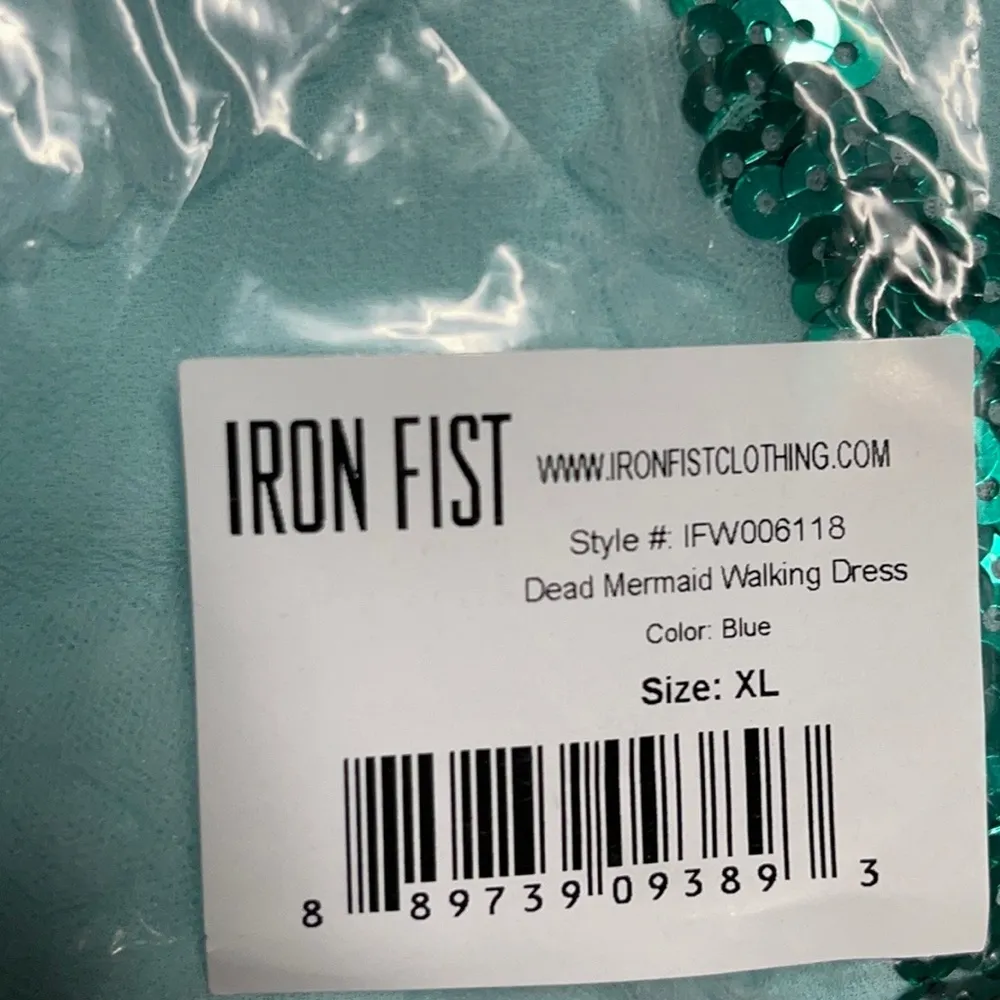 Iron Fist Dead Mermaid 🧜‍♀️ Walking Blue Dress  XL - Image 12