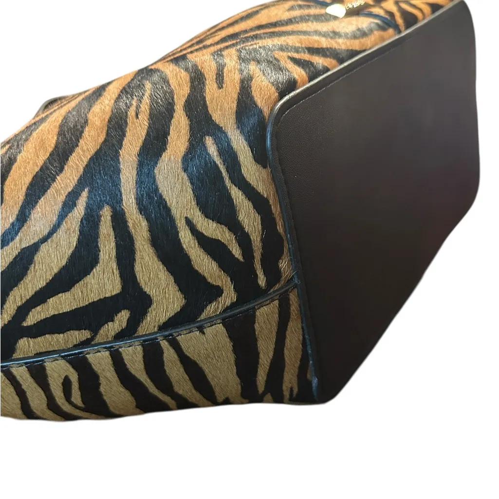 Aldo Mixed Leather Zebra Print Tan/Black Shoulder/Tag Bag.NWT - Image 9