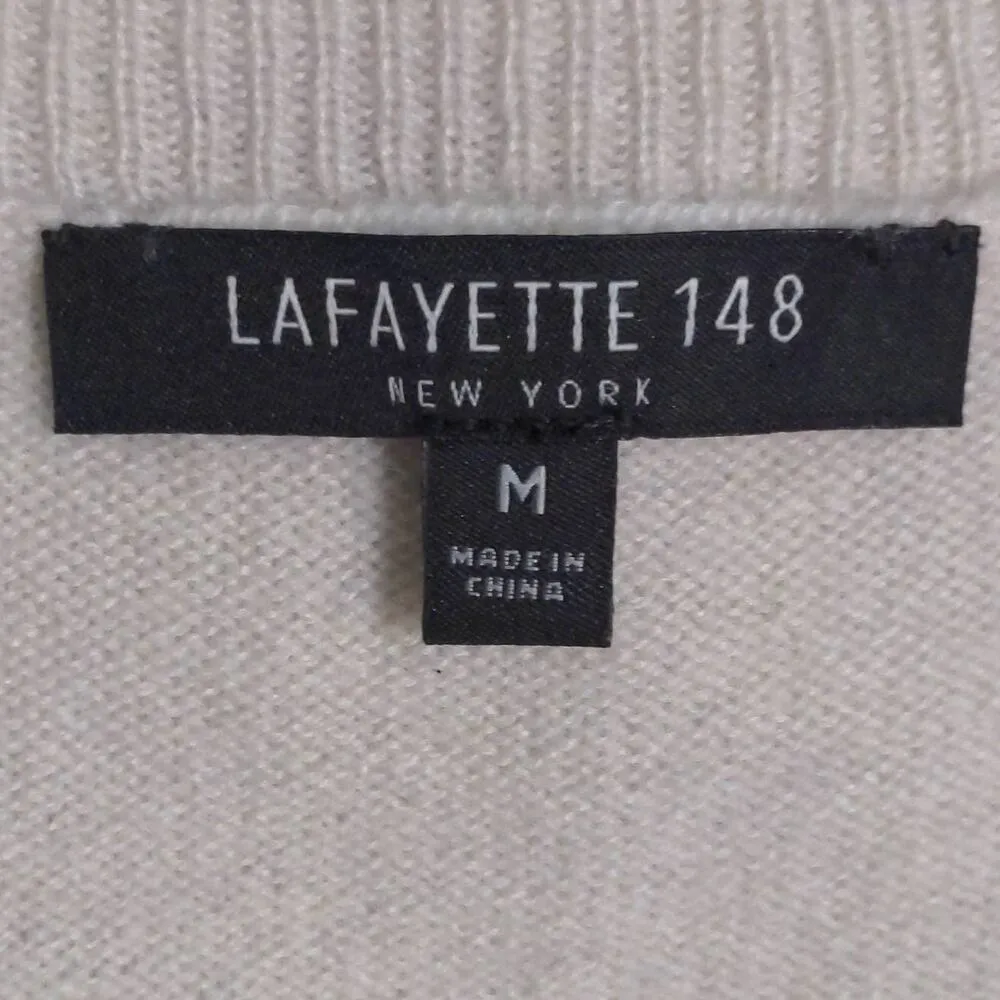 Lafayette 148 New York Womens Pullover Sweater Beige 100% Cashmere Sleeveless M - Image 5