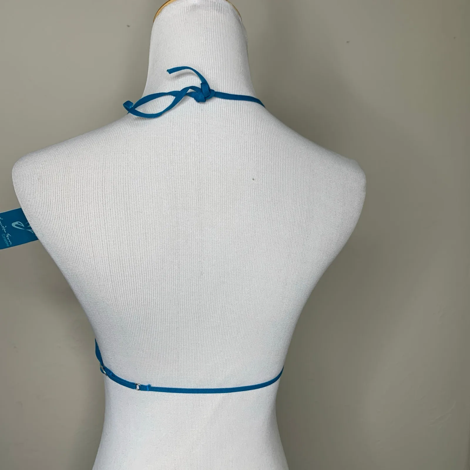 NWT Teal Blue Sheer Lace Stretch Bralette Sz Large Adjustable - Image 2