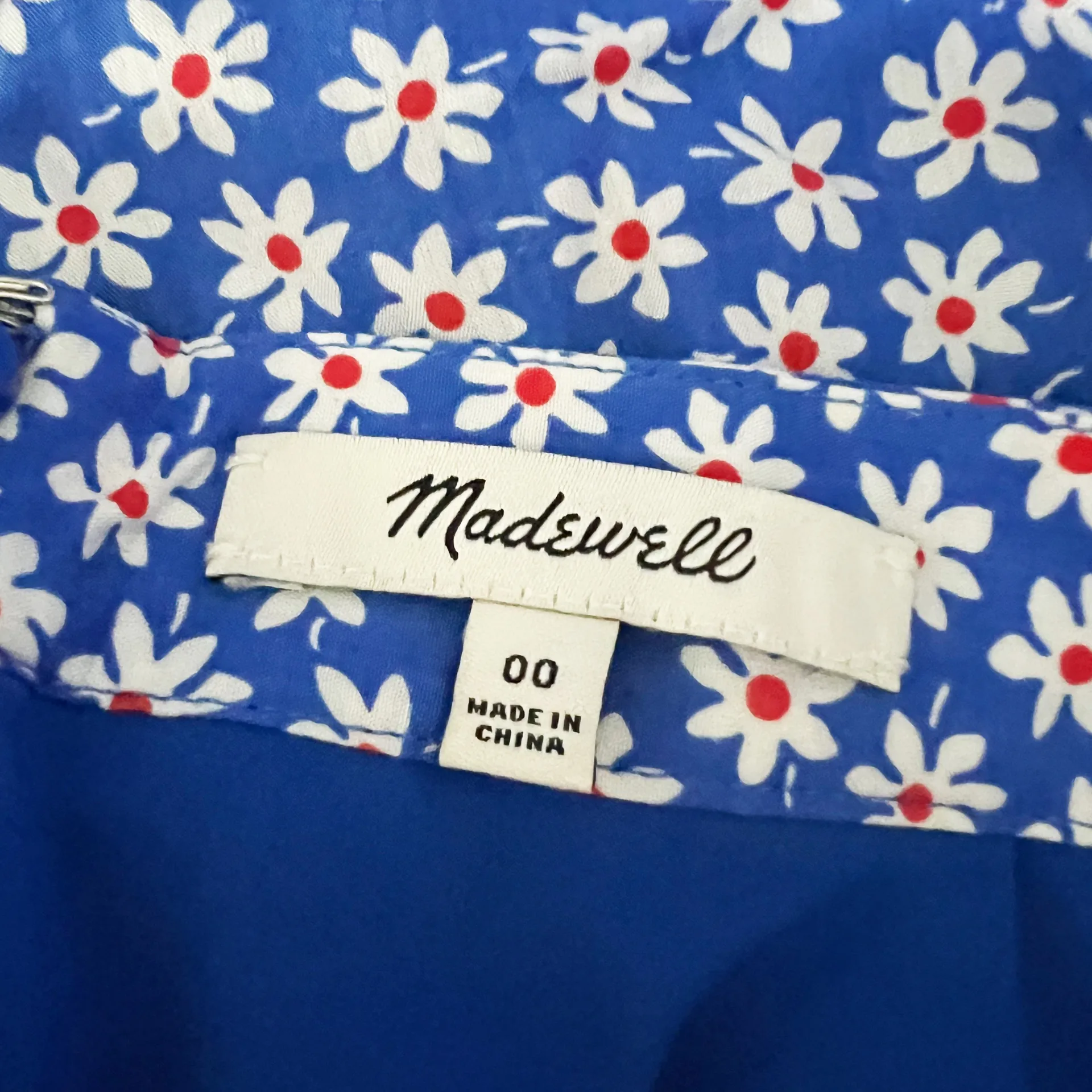 Madewell Women's Ruffle Edge Flirty Straight Skirt Mini Blue Daisy Floral Print - Image 2