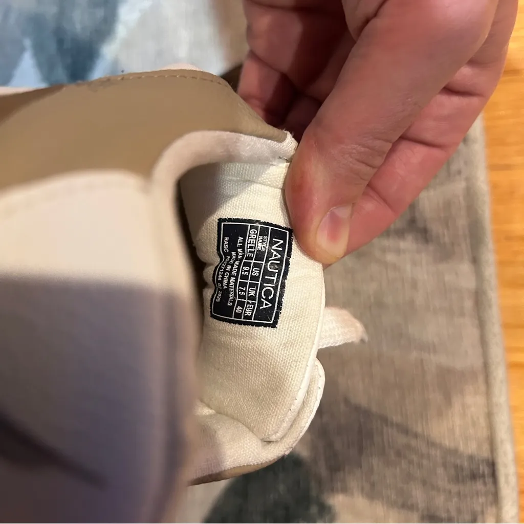 Nautica Women's Grelle White Fashion Sneaker Size 9.5 Shoes Lace Up Flats Taupe - Image 6