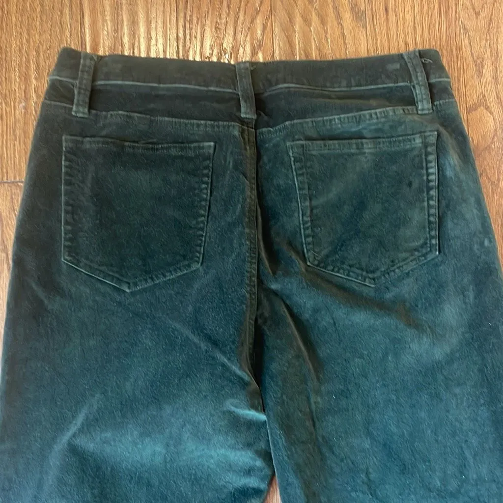 Garnet Hill green velvet high rise straight leg pants 12 - Image 11