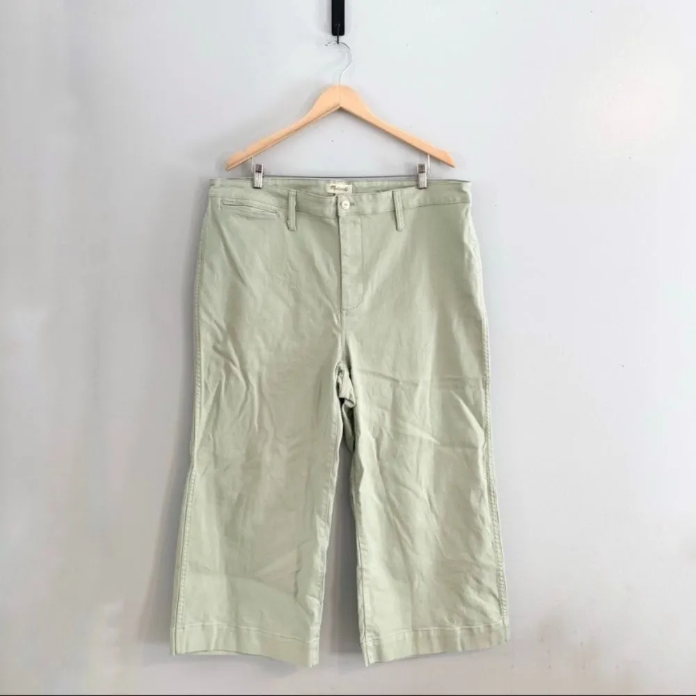 Madewell high rise crop jean wide leg light green size 24 - Image 4