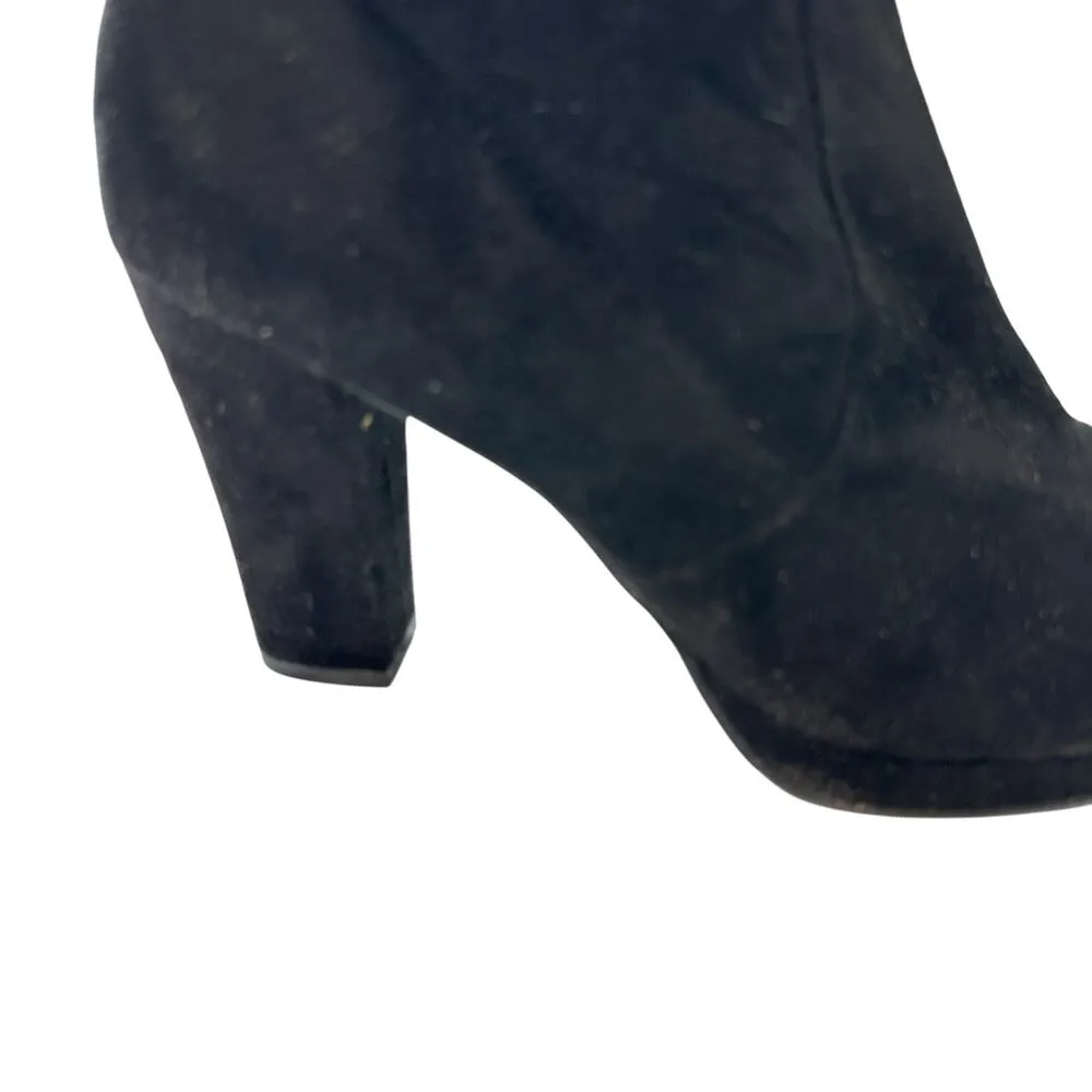 Vintage Y2K Worthington Black Bow Zipper Ankle Boots Booties 7 Faux Leather - Image 2