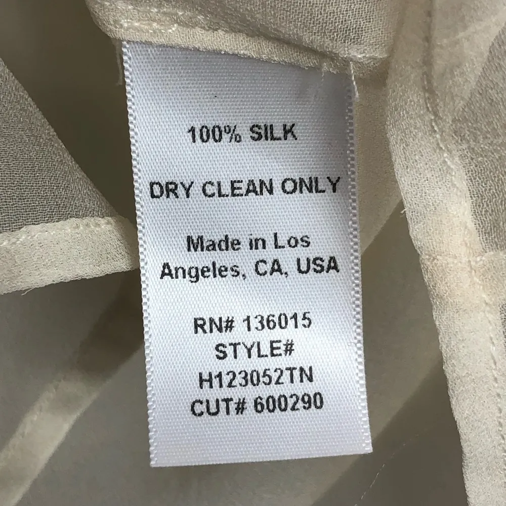 NAVEN sheer button down color block silk blouse - Image 6