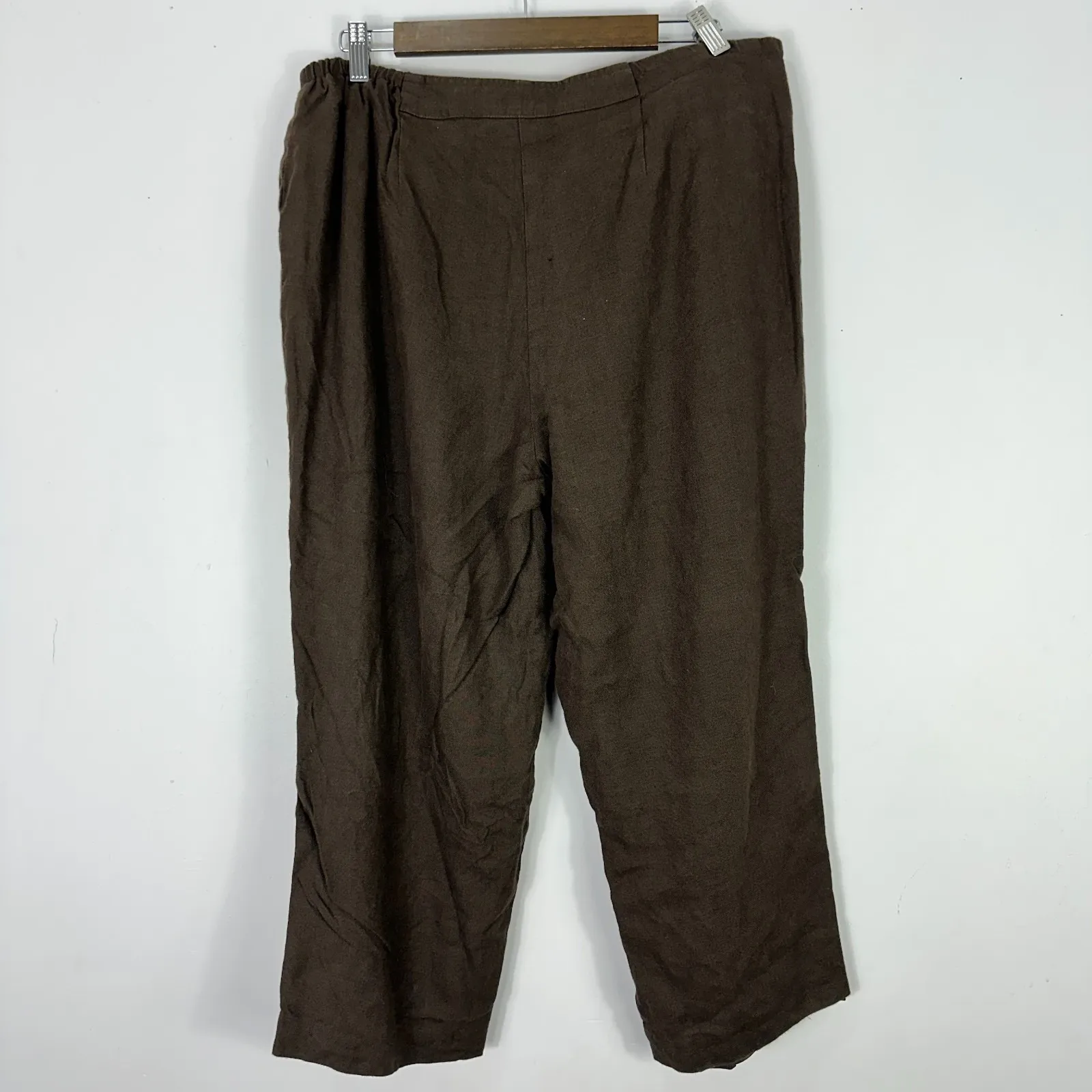 Talbots Irish Linen Pants 16W Wide Leg Ankle Minimalist Earthy Quiet Luxury - Image 7