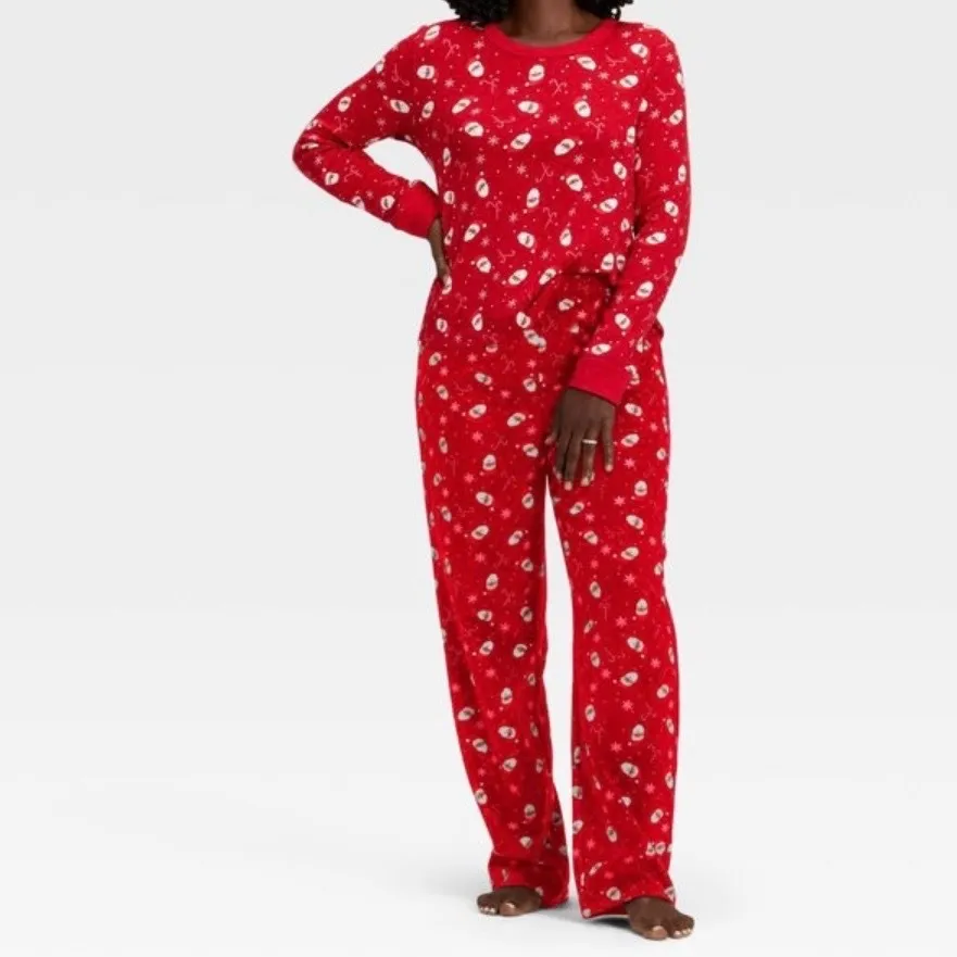 WonderShop Women's Red Santa Candy Cane Long Sleeve Pajama Top Sleepwear Size S - Image 7
