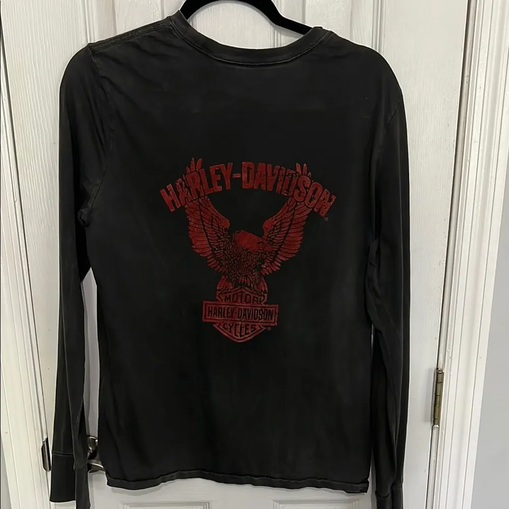 Harley-Davidson Black and Red Long Sleeve Tee - Image 2