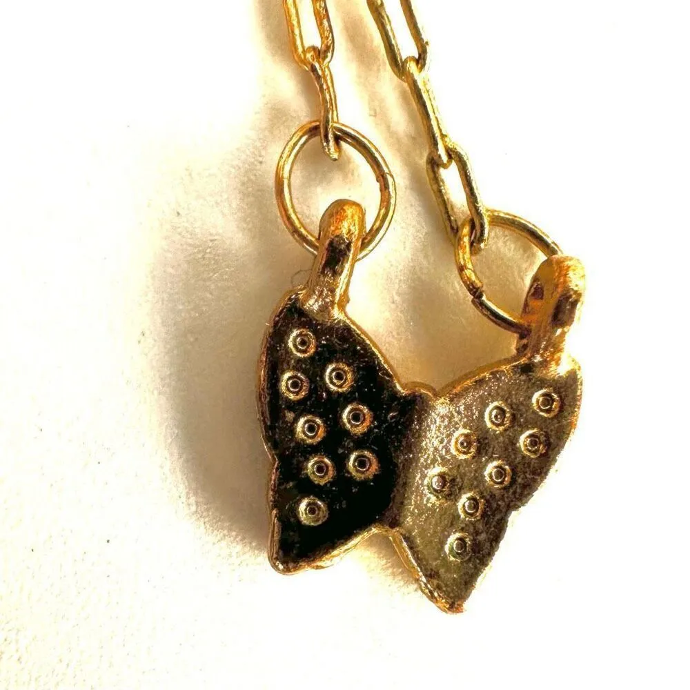 Gold tone dainty rhinestone butterfly necklace - Image 7