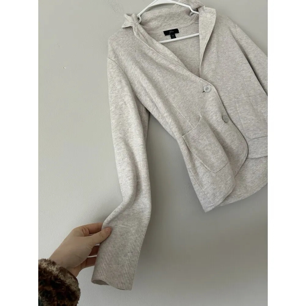 J. Crew Merino Wool Blend Collared Button Up Sweater/Cardigan Size XS Career - Image 9