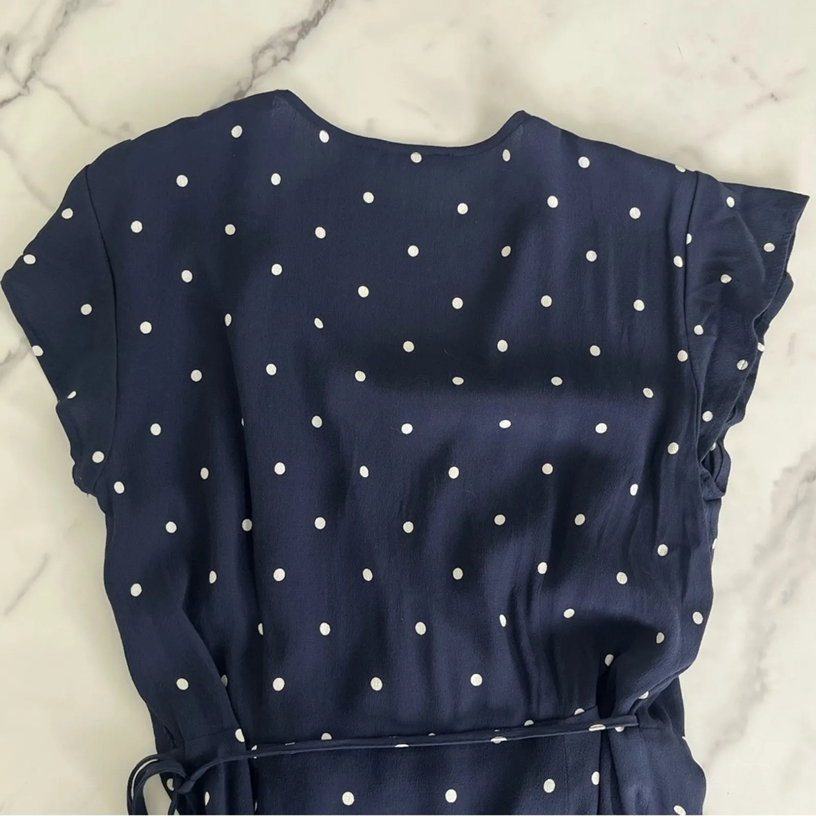 Rails Brenna mini dress Polka dot navy cottage core fit and flare Sz Small - Image 9