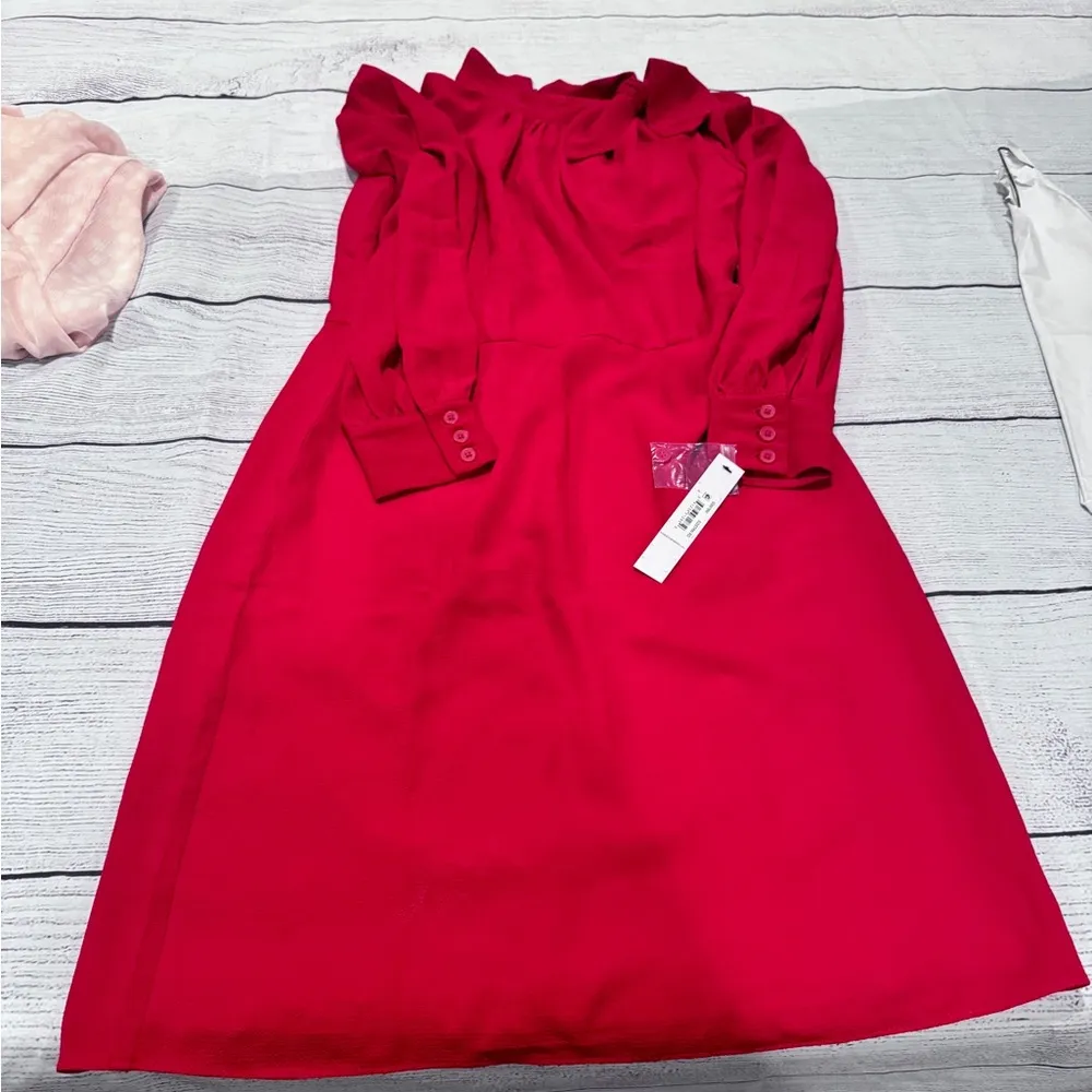 Maggy London Bubble-Crepe Blouson-Sleeve Mini Dress - Image 4