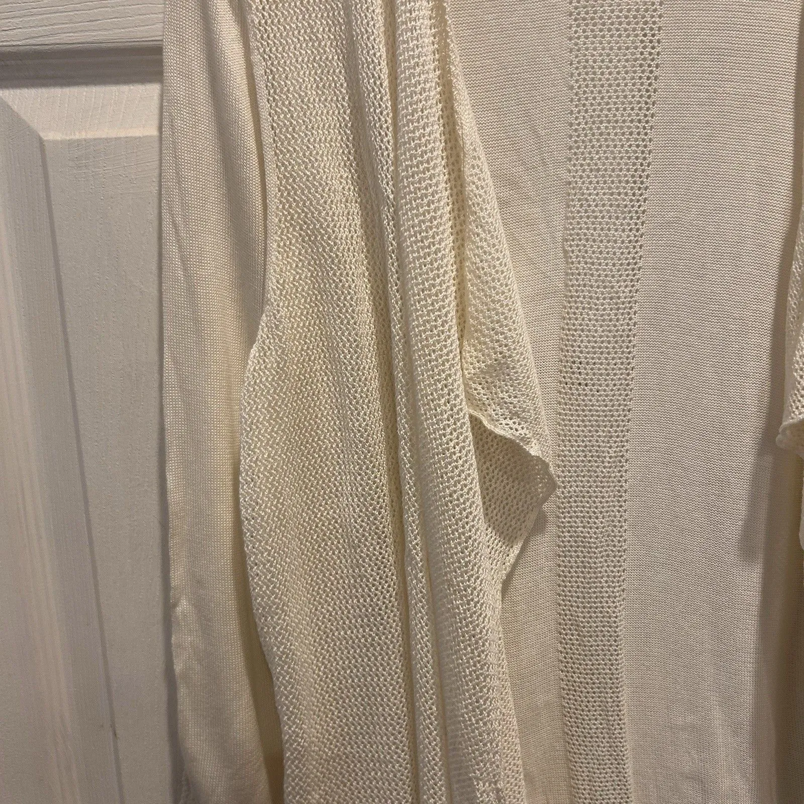 August Silk Women's Open Front Flowy Cardigan Viscose Off White Medium Beachy - Image 3