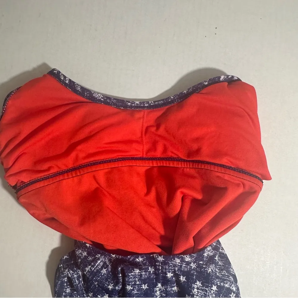 Mossimo‎ Womens Swimsuit One Piece Red White Blue Patriotic Stars Stripes Size M - Image 8