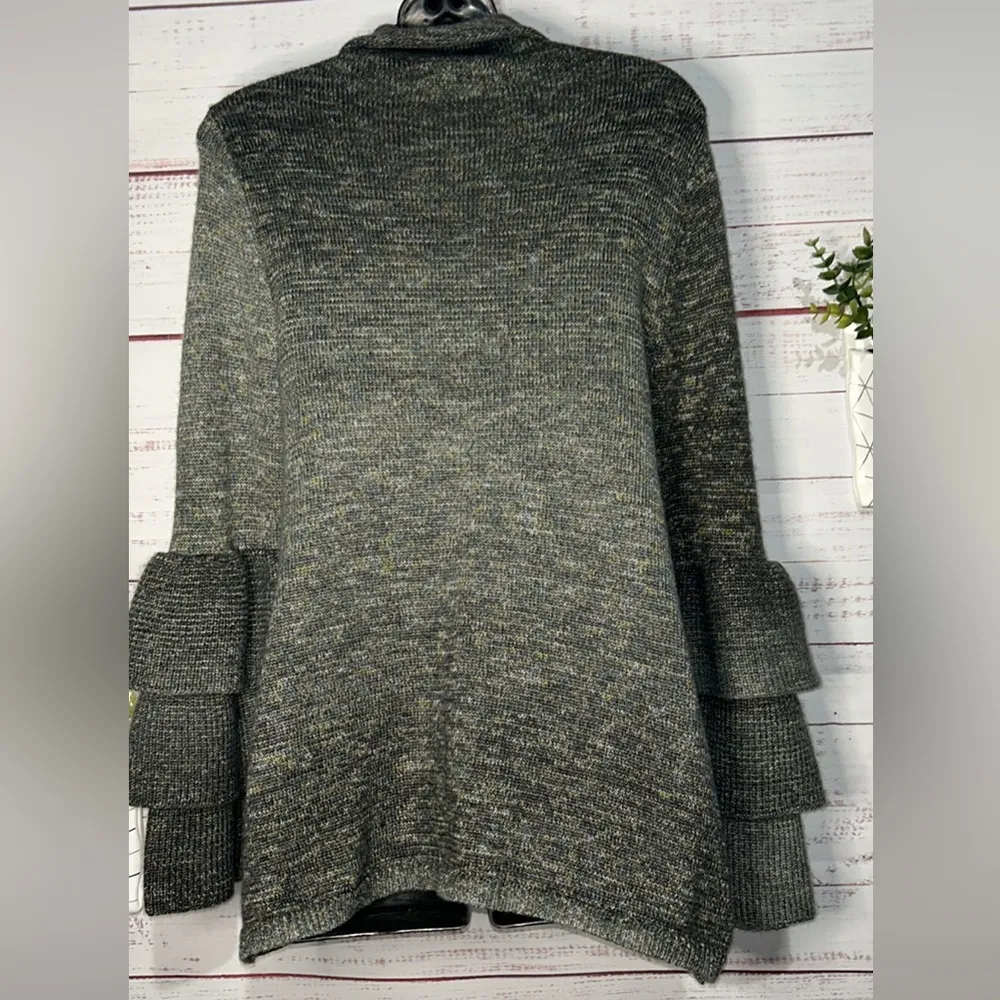 Knox Rose  Tiered Bell Sleeve Turtleneck Sweater Medium - Image 4