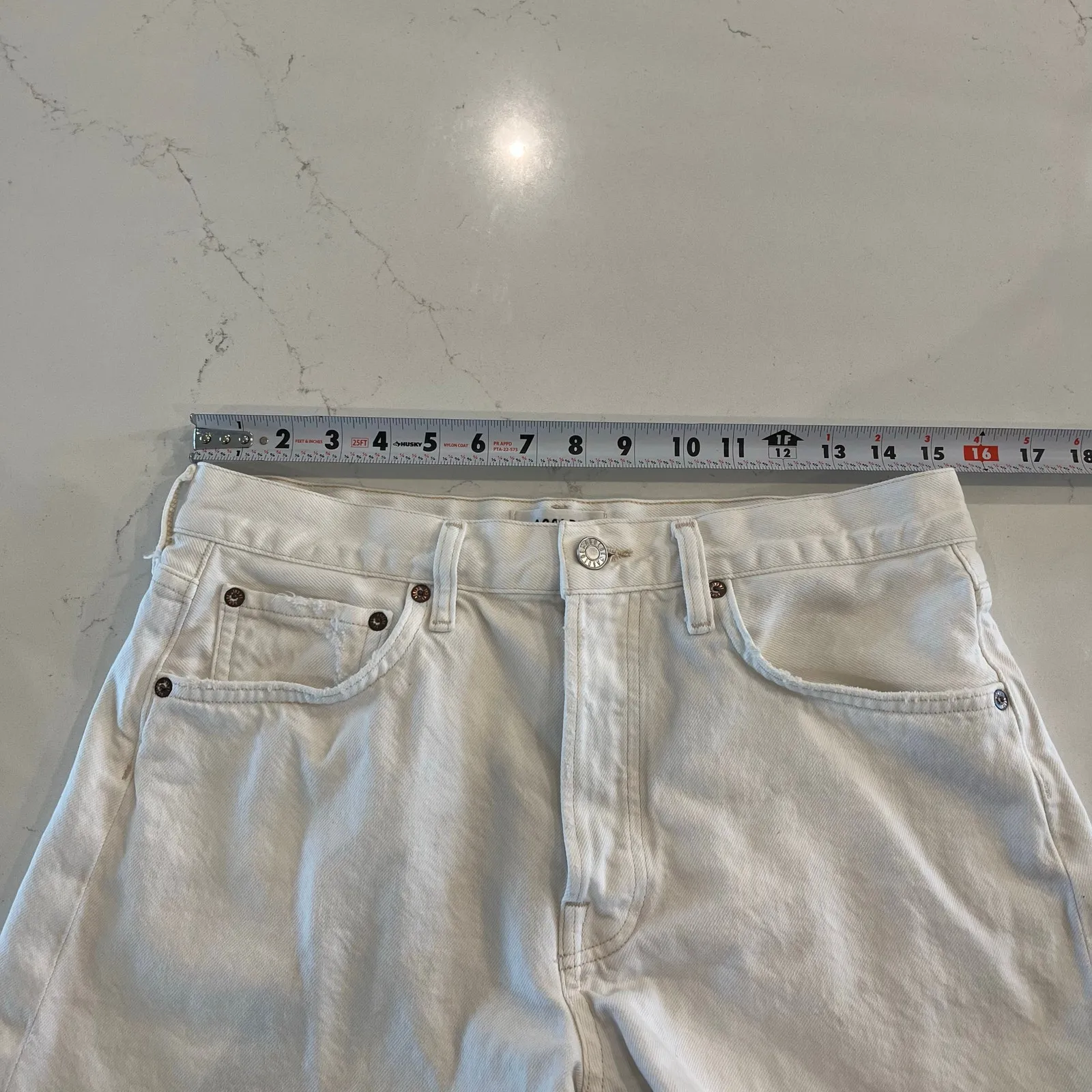 Agolde Parker‎ Long Shorts In Panna Cotta Size 28 - Image 7