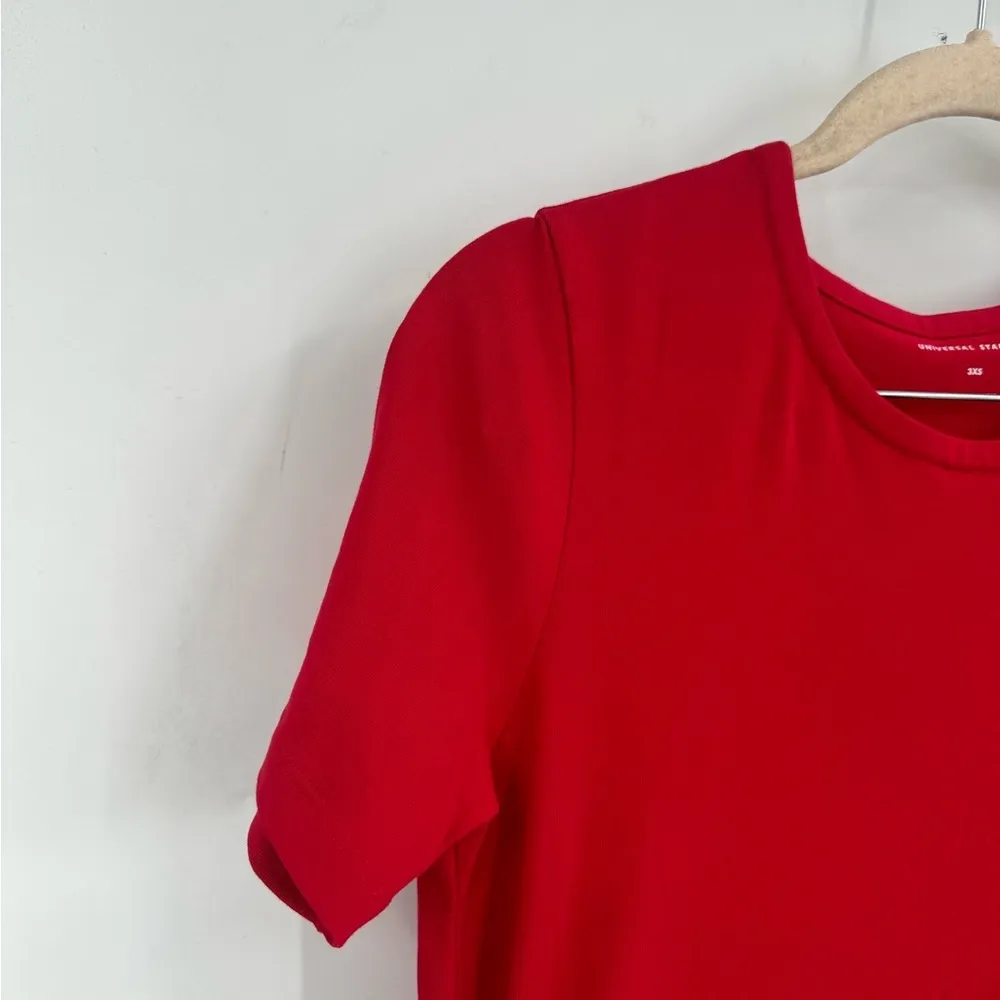 Universal Standard Women Small/4 Short Sleeve Red Casual Lightweight Shirt Dress - Image 4