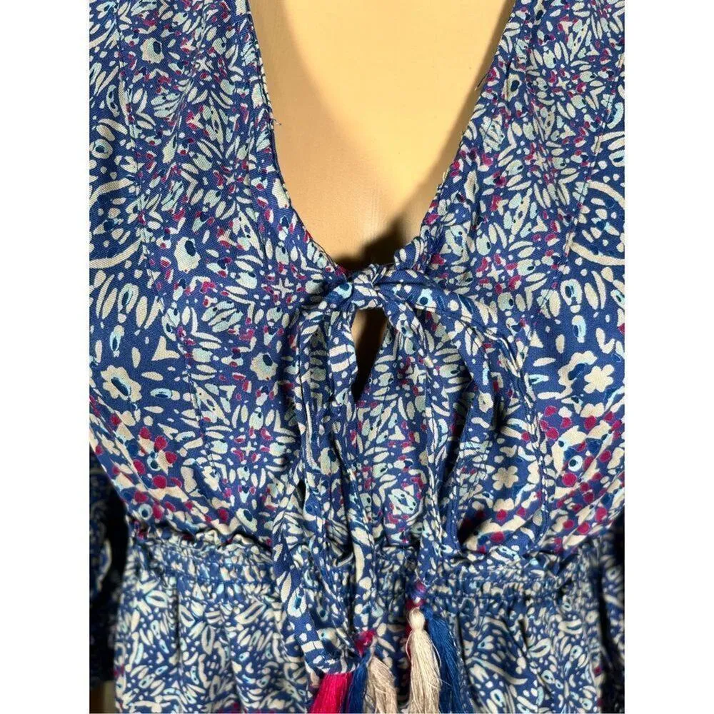 Angie Women's V-Neck Quarter Sleeves Tiered Mini Skirt Dress Size S - Image 6