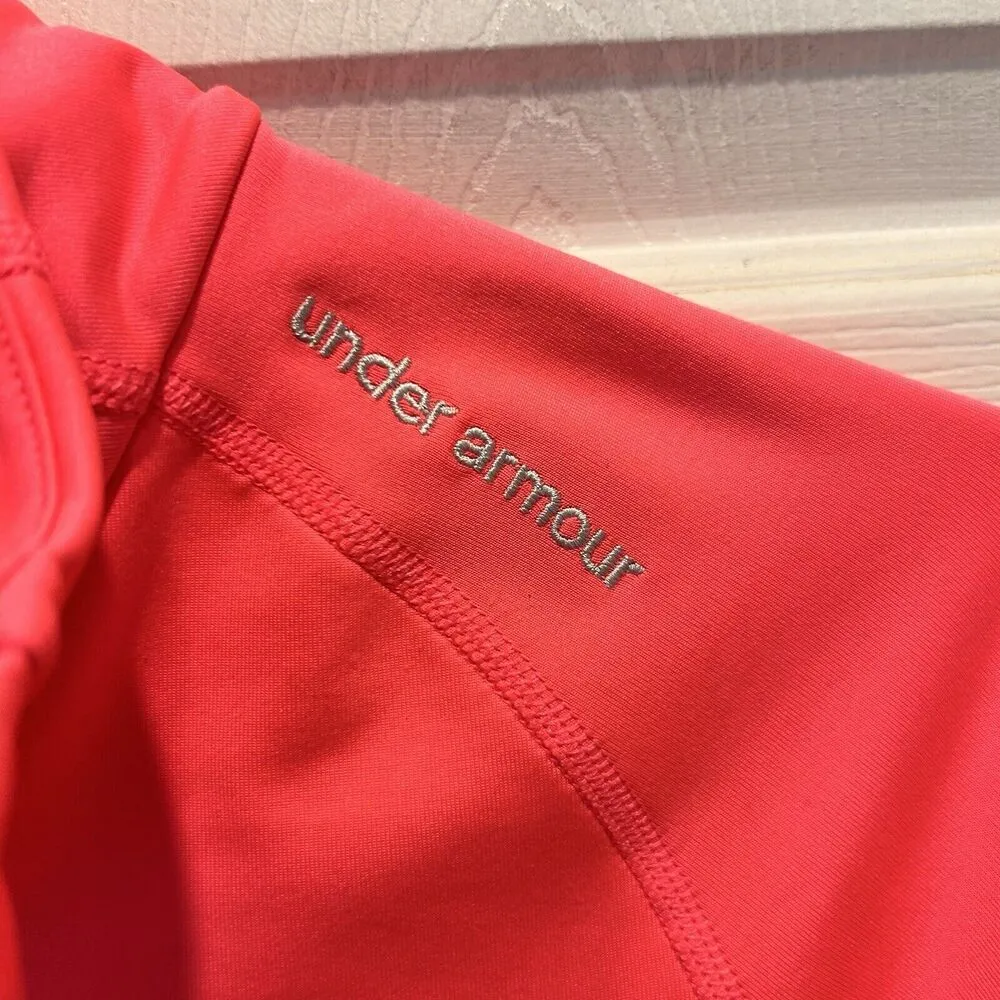 Under Armour Women's Small Fitted ColdGear Pink 1/2 Zip Long Sleeve Pullover Gym - Image 3