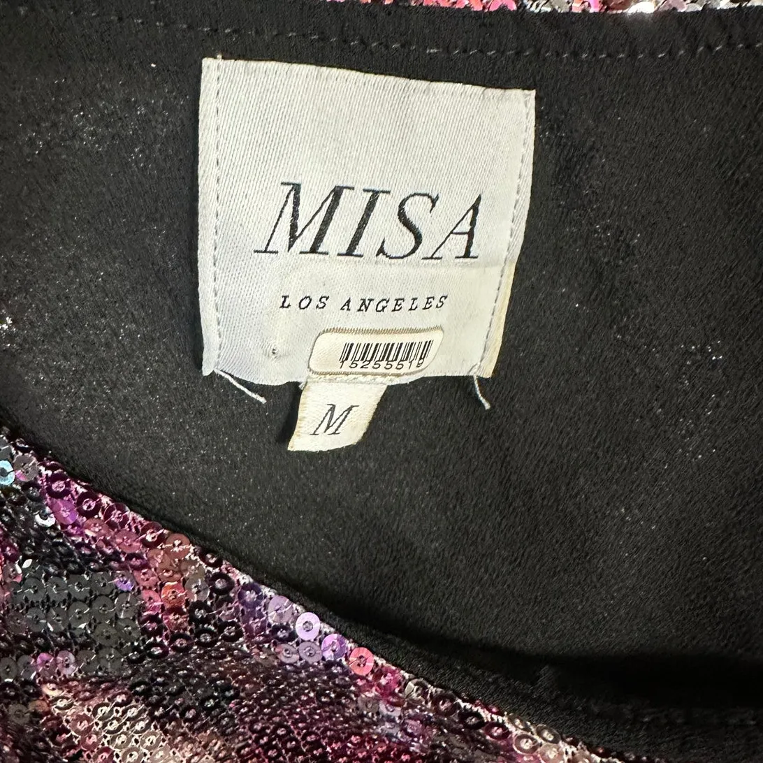 Misa Los Angeles Mini Dress Sequin Nova One-Shoulder - Image 3
