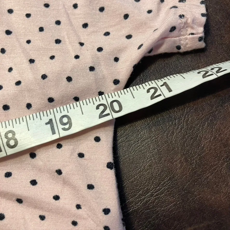 Donna Karan Sleepwear Pink Polka Dot V Neck Night Shirt Women Small Modal Luxury - Image 12