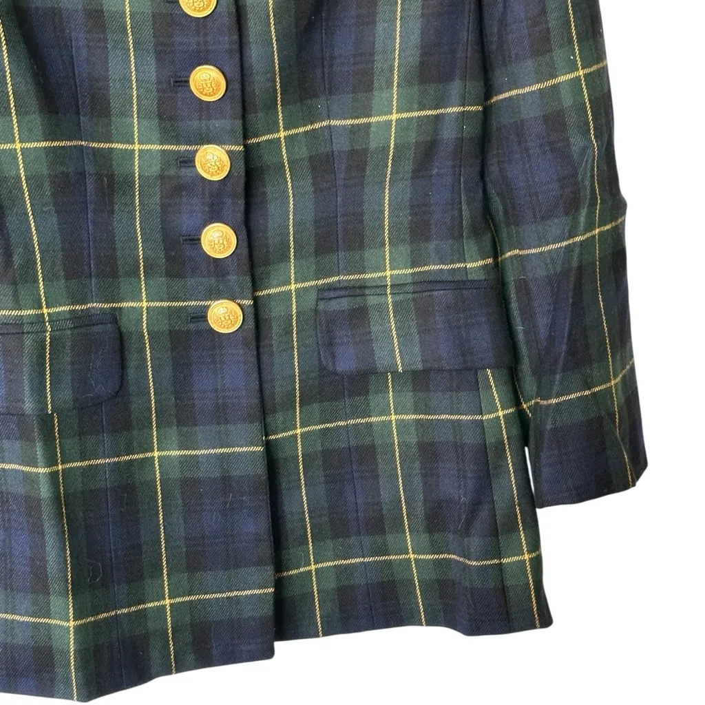Embassy Row 2P VTG pure wool Plaid Tartan oxford timeless blazer Blue - Image 9