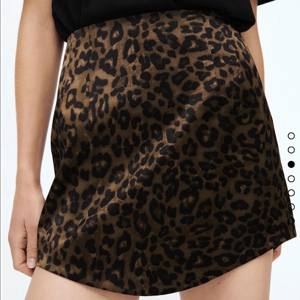 Zara Curved Micro Mini Skirt In Satin Cheetah Leopard Print - Image 2