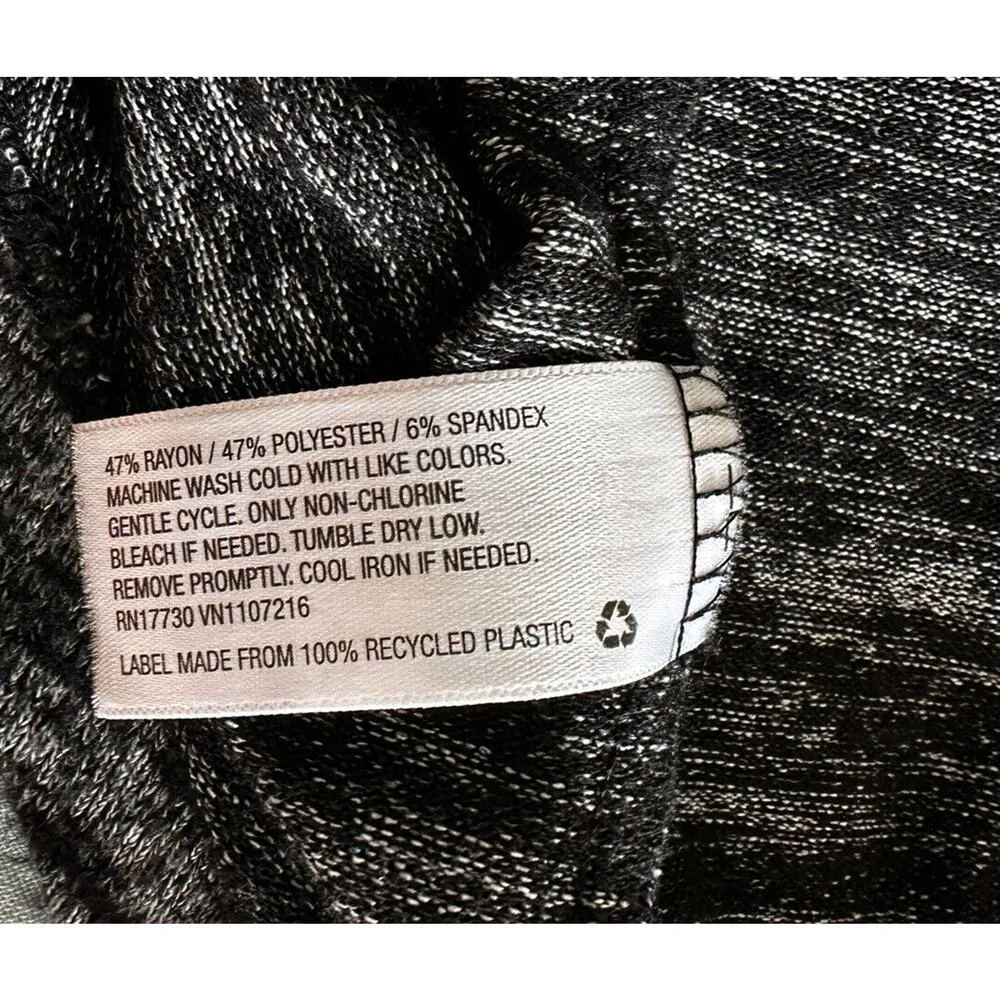 A New Day Sweater Dress Long Sleeve Gray Black Space-dye Curved Hem Soft XL - Image 4