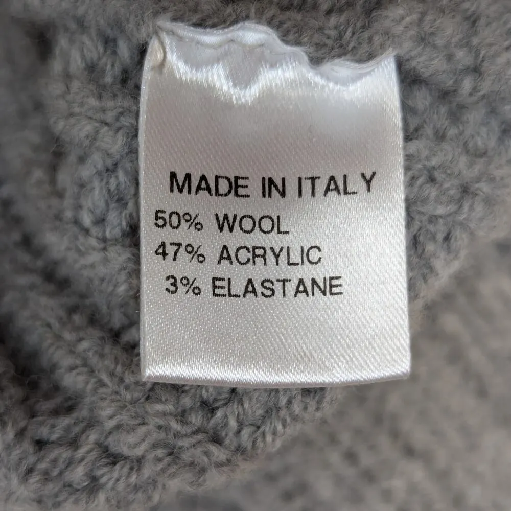 Bartolini Sleeveless Mock Neck Cable Knit Wool Sweater Gray Size S - Image 5