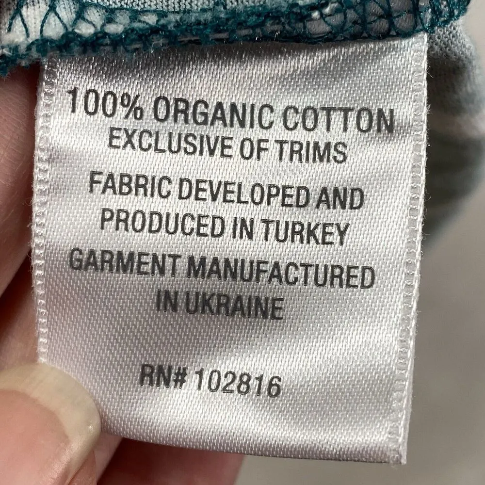 Garnet Hill Henley sleep Dress Womens Small Green White VNeck Pocket Lightweight - Image 6