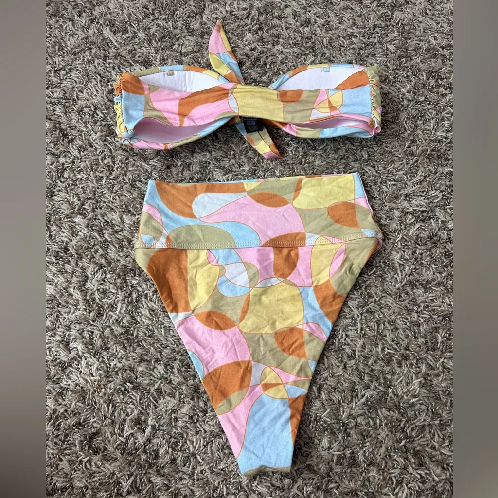 Beach Riot Sophie top and Highway bottom in Wakiki Wave Sz S No Straps - Image 5