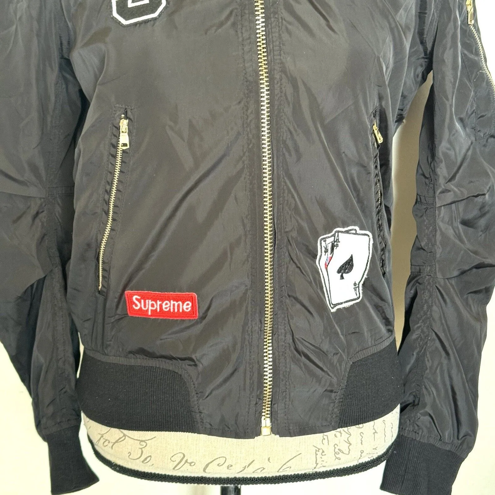 It Girl Jacket Windbreaker Womens Sz Small Streetwear Grunge Y2k Statement Urban Black - Image 6