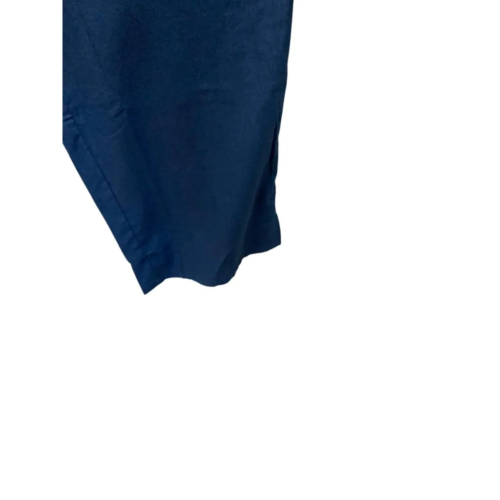 Boutique Linen Blend Overall Jumpsuit Navy Blue Size 2XL Minimalist Bohemian Cut - Image 10