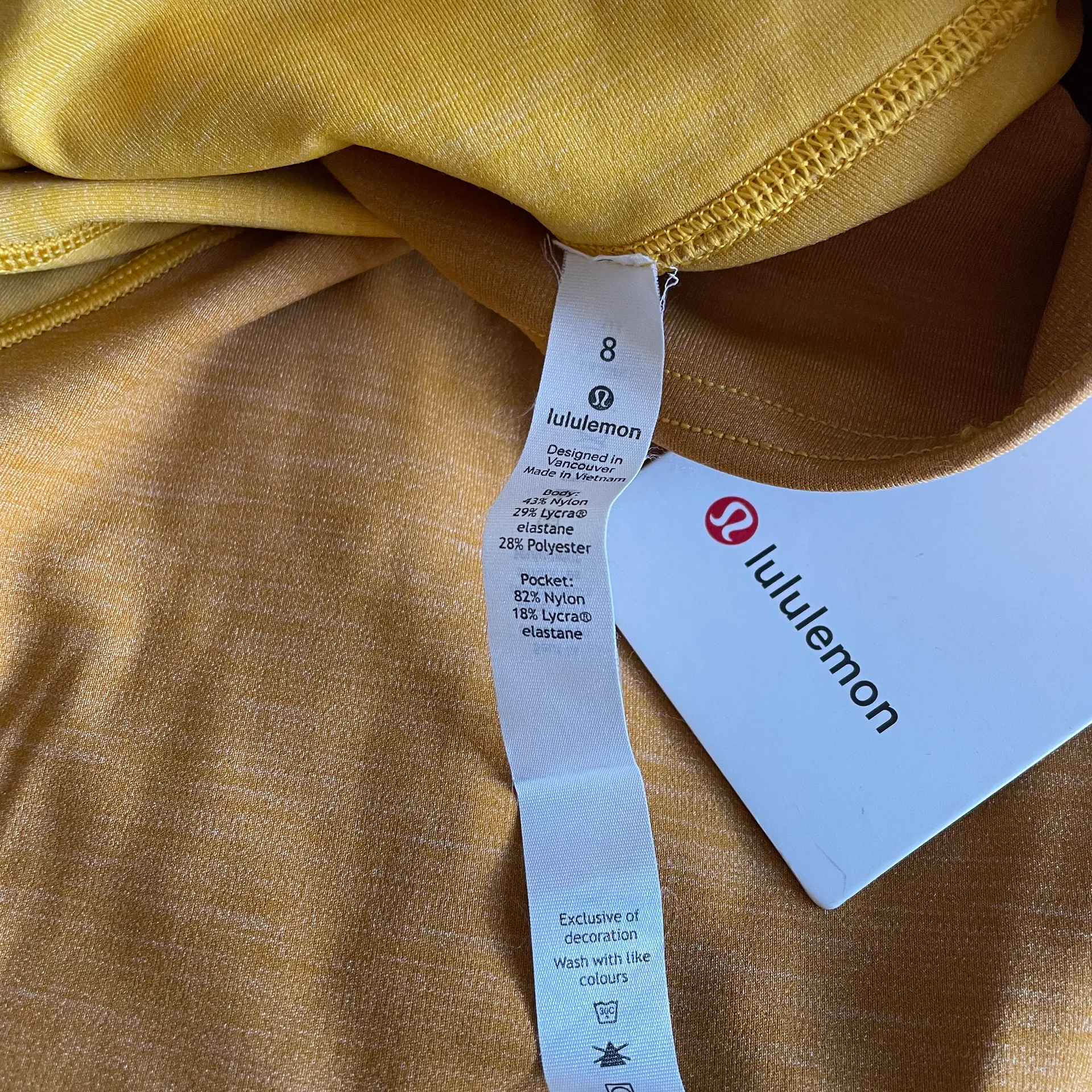 Lululemon Early Extension High-Rise Tight *28" Heathered Fools Gold / Heathered Honey Lemon Sz 8 - Image 13