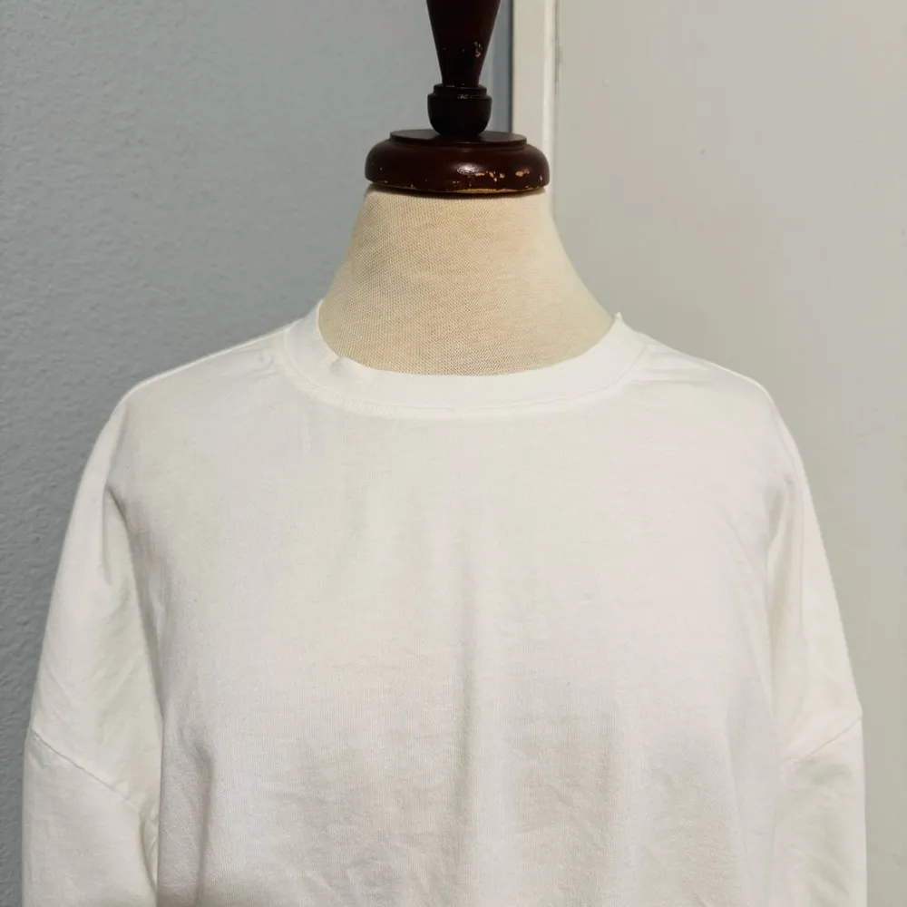 Forever 21 Plus Women White Boxy Tie Front Long Sleeve Sporty Sweatshirt Size 0X - Image 3