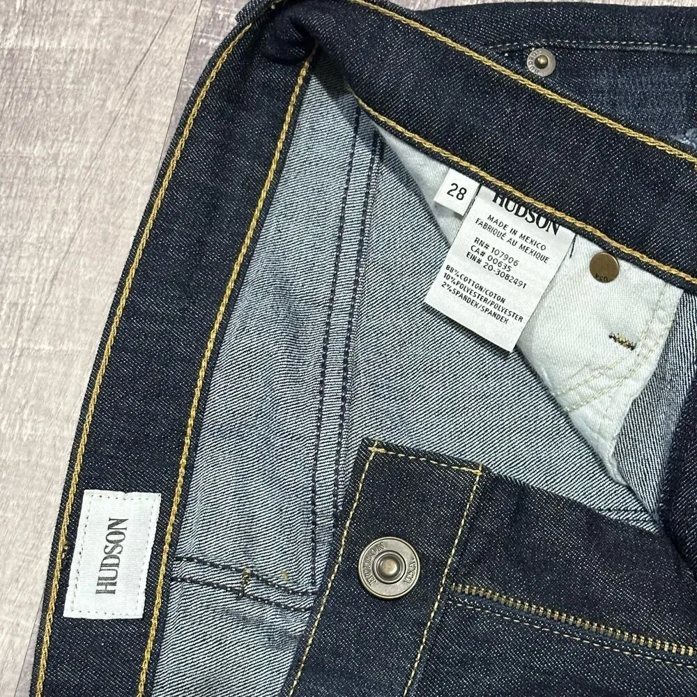 Hudson Krista Super Skinny Dark Blue Jean Women 28 (32X31) Low Rise Ripped Denim - Image 7